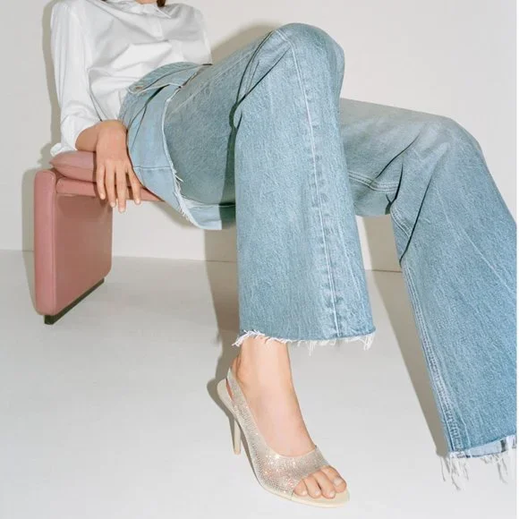 BLOGGER'S FAVE! Zara Rhinestone Heeled Sandals NWT - Picture 9 of 11